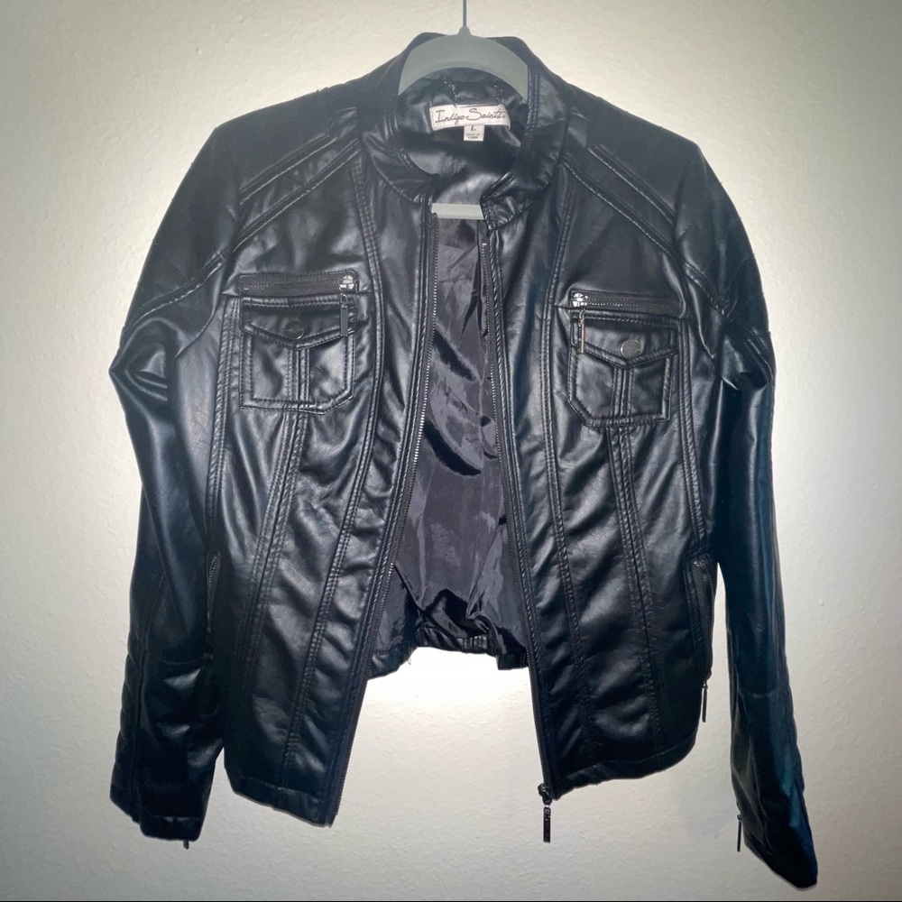 Indigo Saints Faux Vegan Leather Jacket!